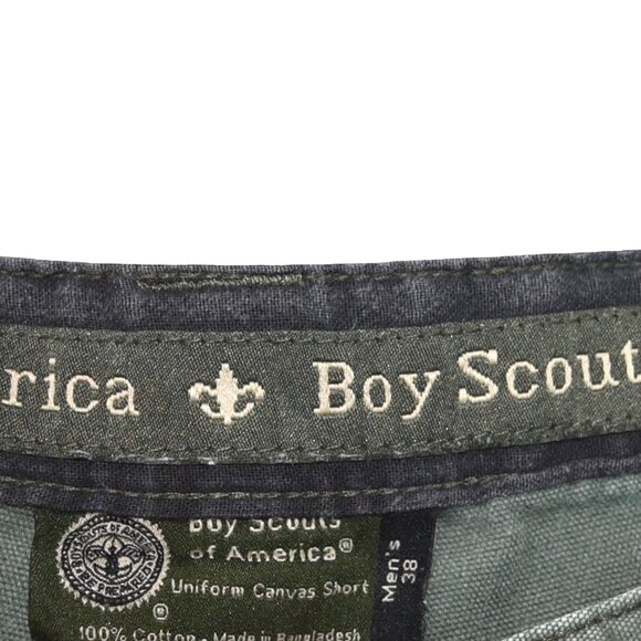 Boy Scouts of America Green Uniform Canvas Cargo Shorts Size 38 Outdoor Workwear - Picture 7 of 8